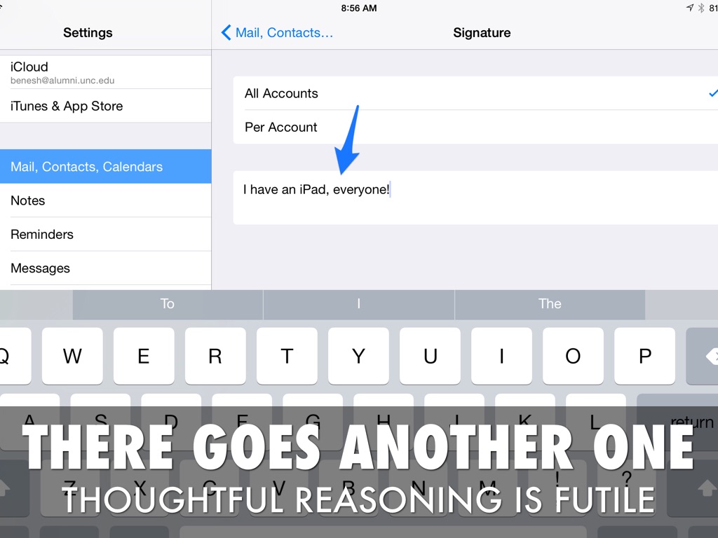 Change Your iPad Email Signature by Chad Benesh