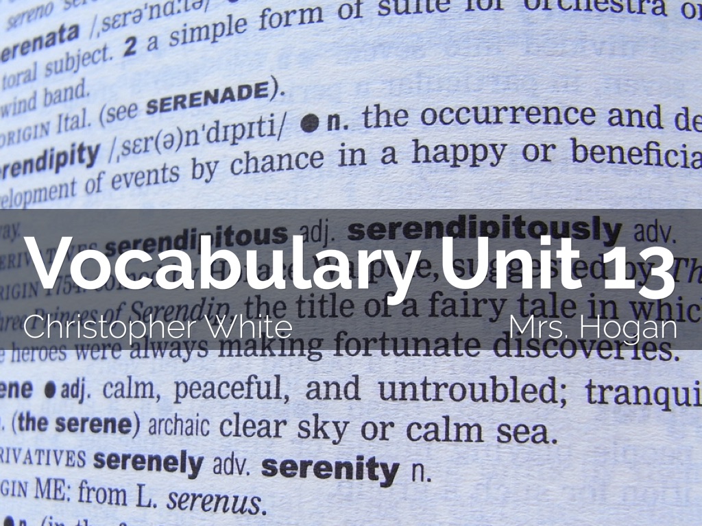 Vocabulary Unit 13