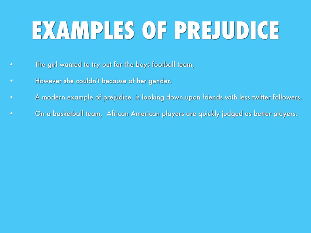 Examples Of Racism, Prejudice And Discrimination