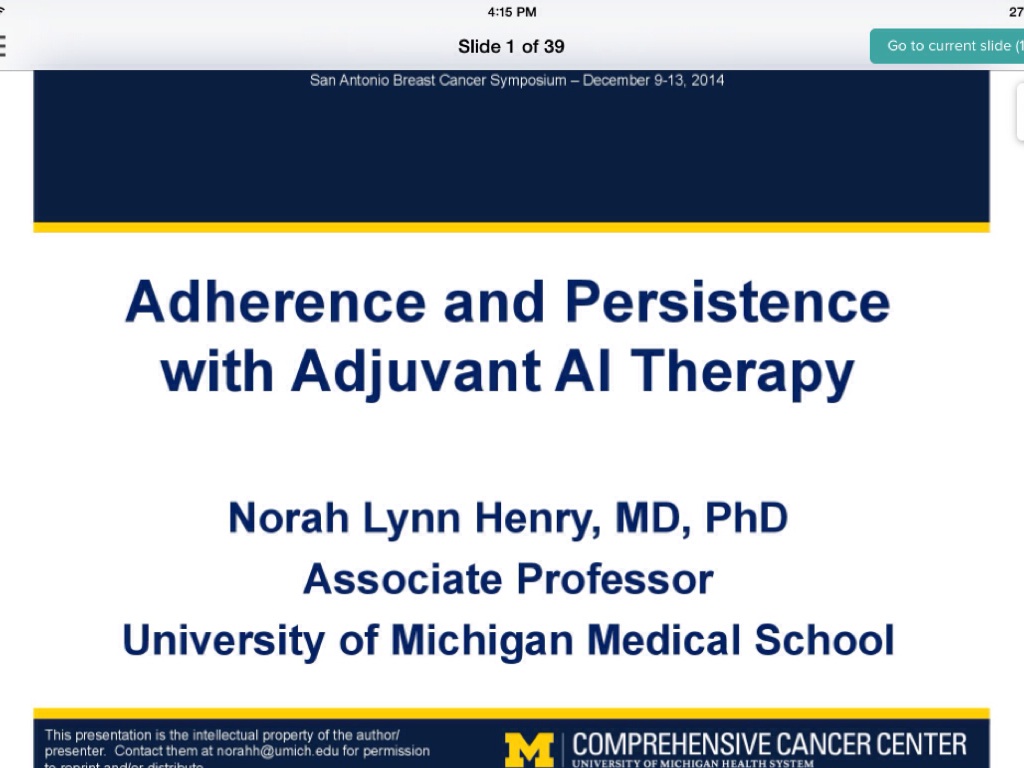 Adherence/Persistence To Endocrine Tx