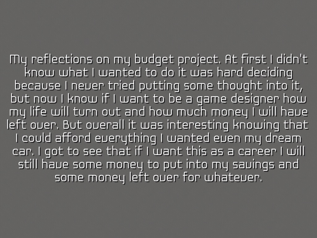 my personal budget project