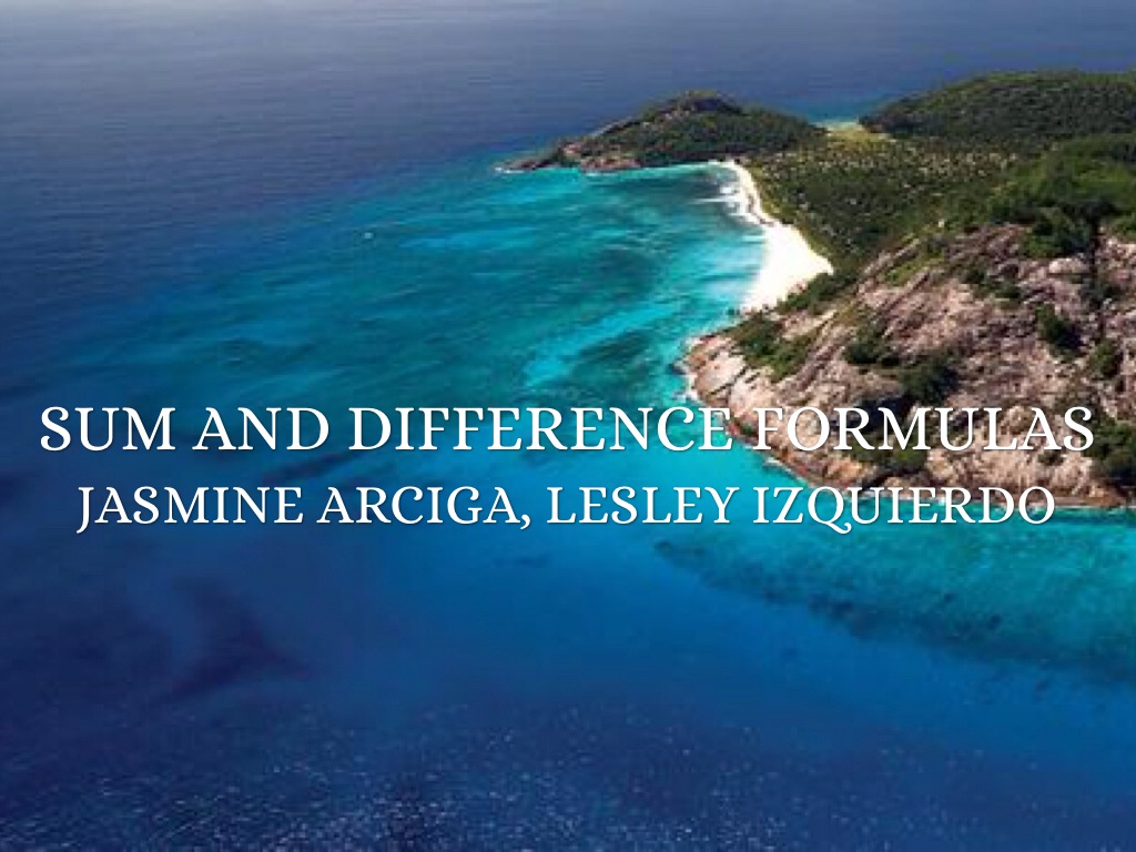 Sum And Difference Formulas