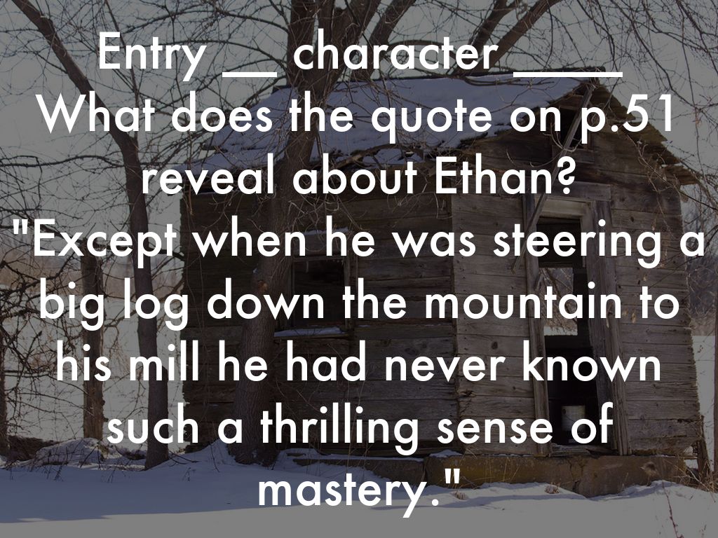 Journal Ethan Frome by Rhonda Briggs