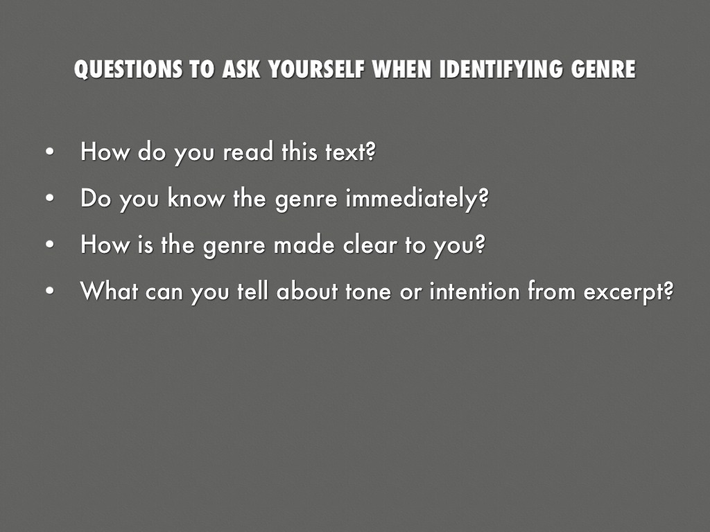 Identifying Genre by William Ryan