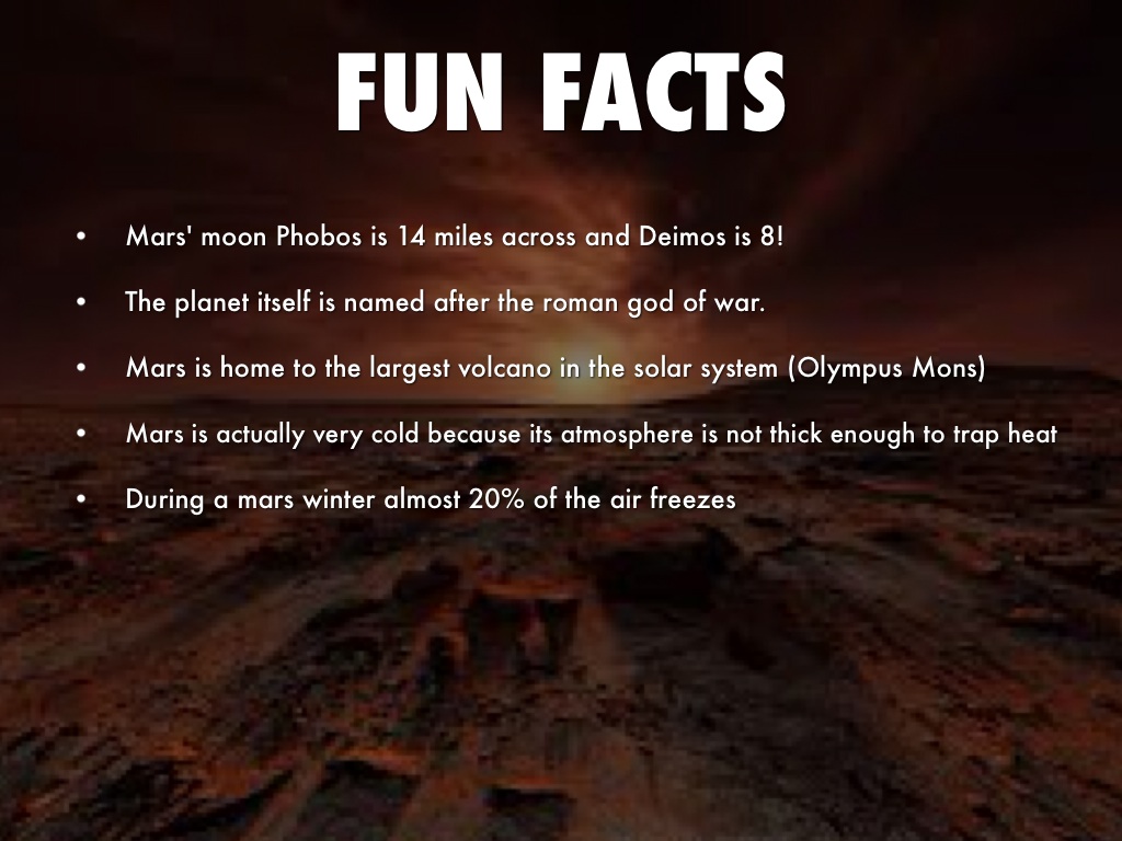 Fun Facts About Mars For Kids Ks2