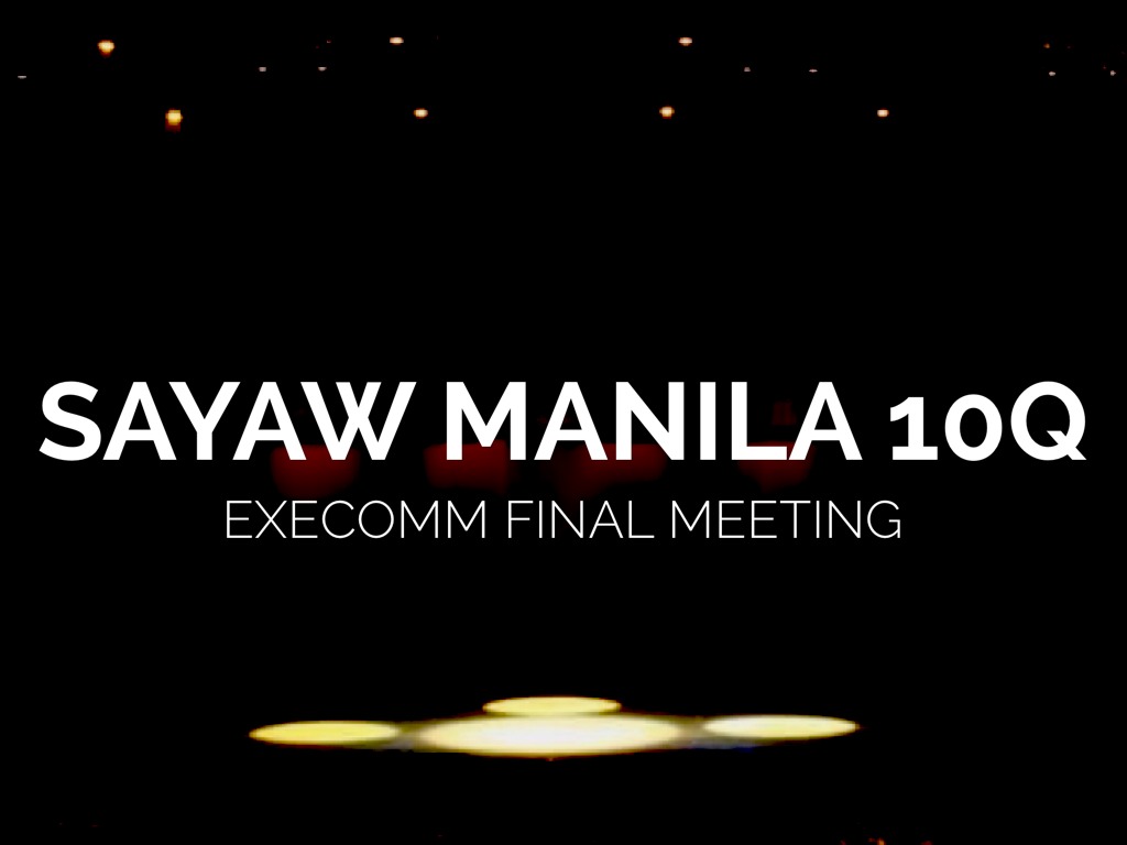 Sayaw Manila Final Meeting