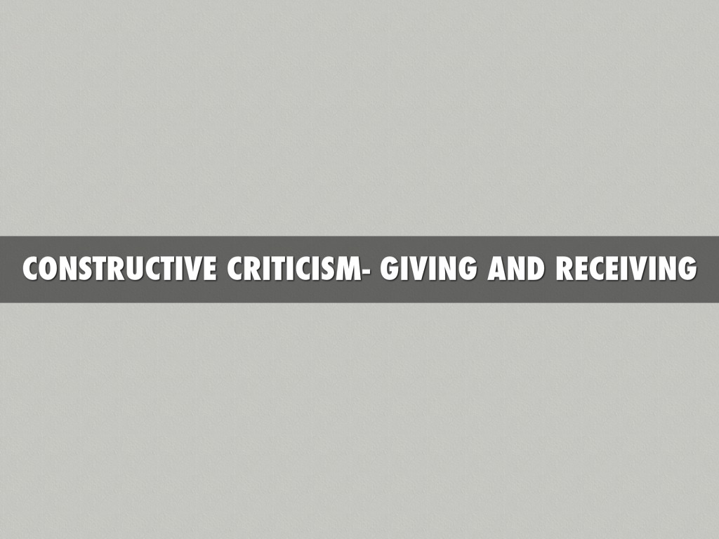 Giving And Receiving Constructive Crt
