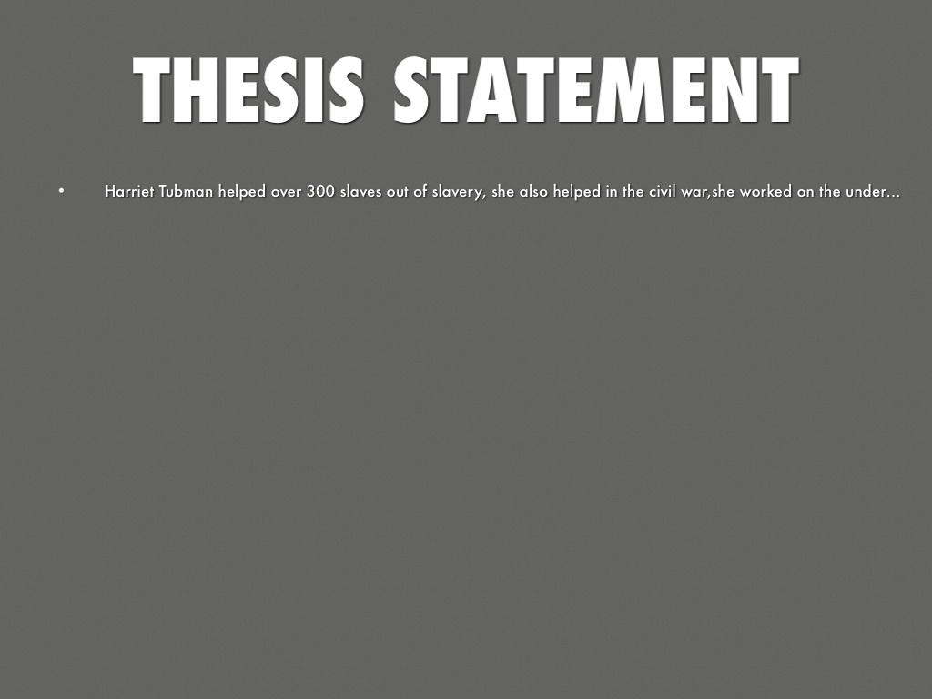 what is a thesis statement for slavery