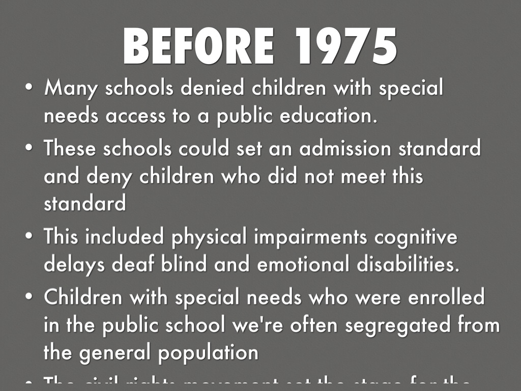1975 Education For All Handicapped Children Act 