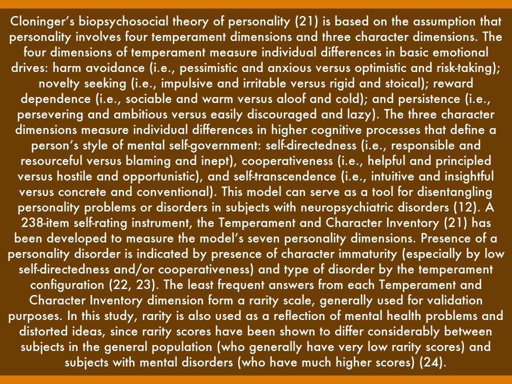 Biopsychosocial Personality