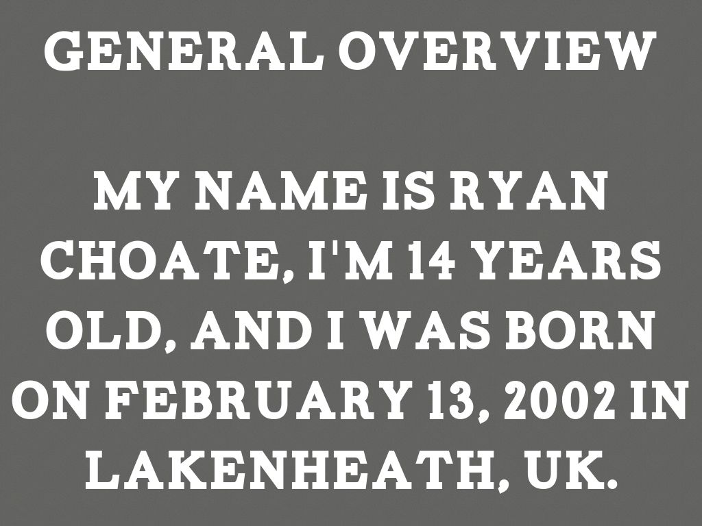 About Me Presentation