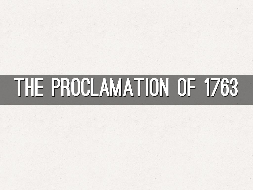 Proclamation Of 1763