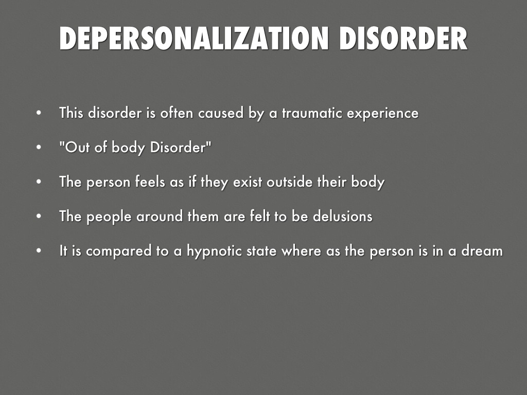 depersonalization derealization disorder