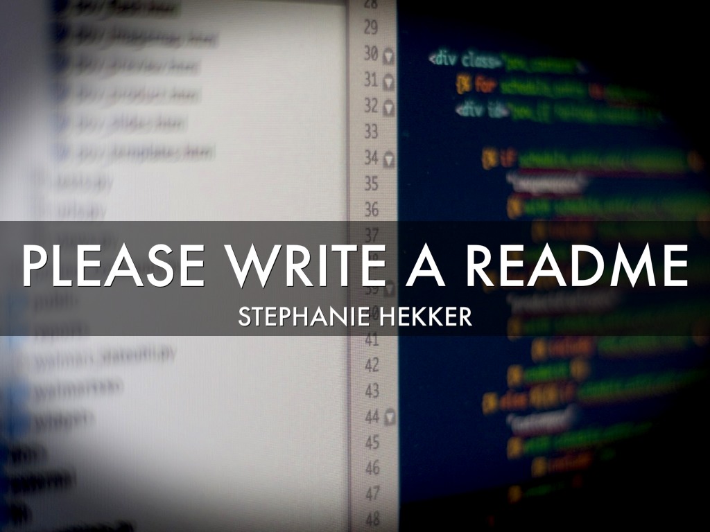 Please Write A README