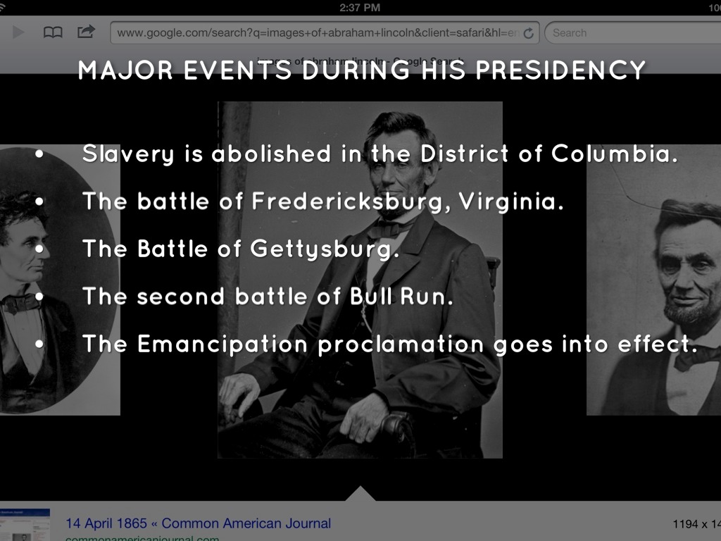 Abraham Lincoln Important Events