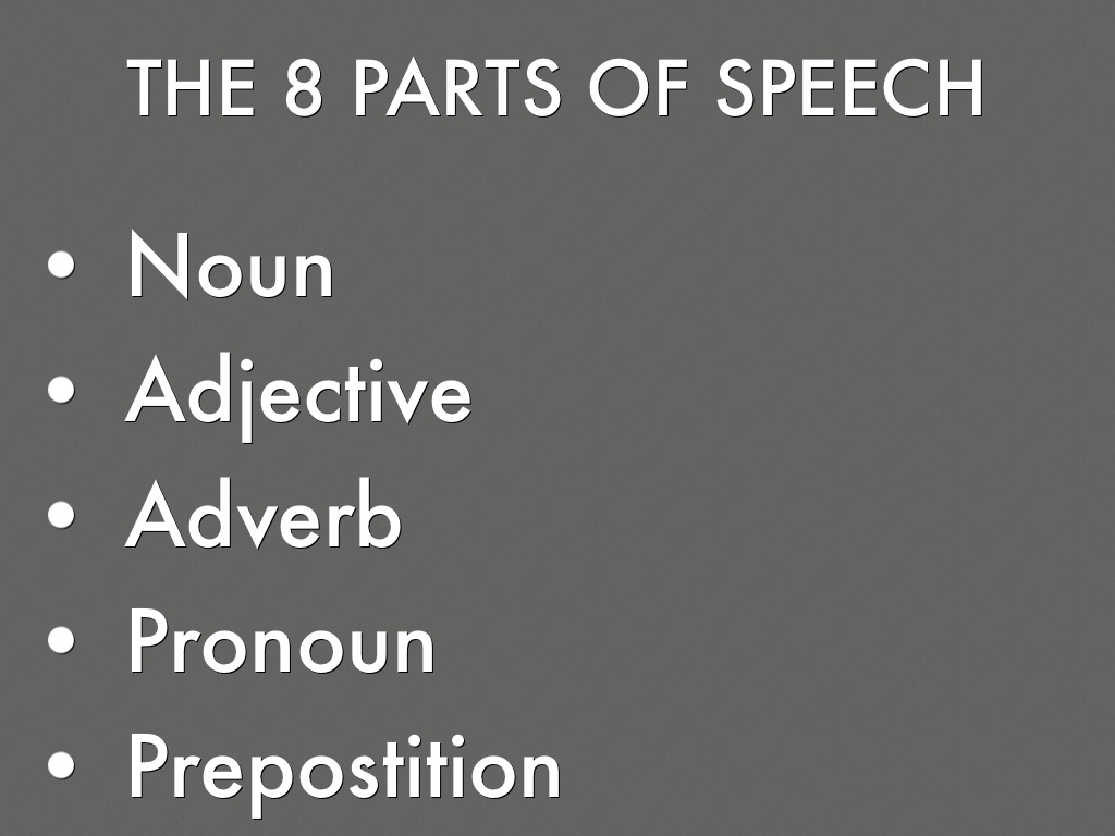 8 parts of speech 