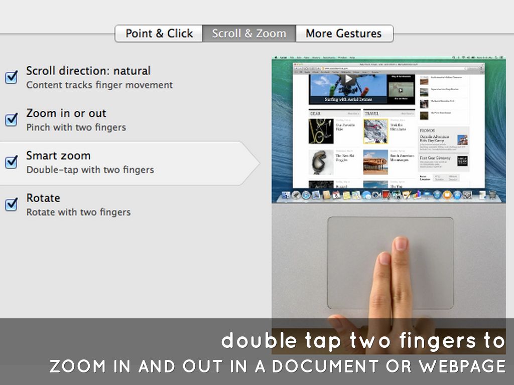 How to use the MAC Trackpad Point and Click, Scroll