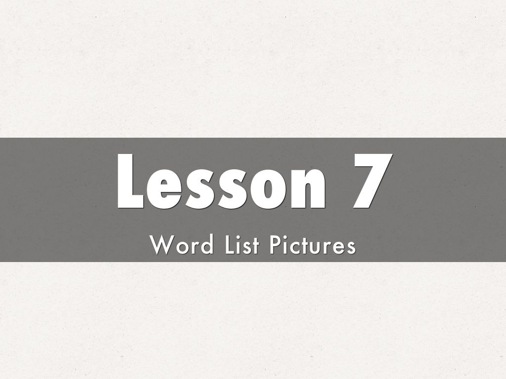 Lesson 7