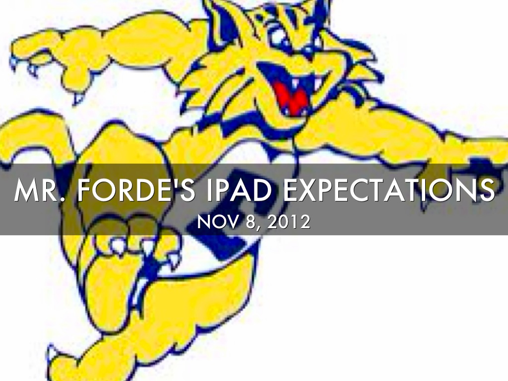Mr Forde iPad Expectations