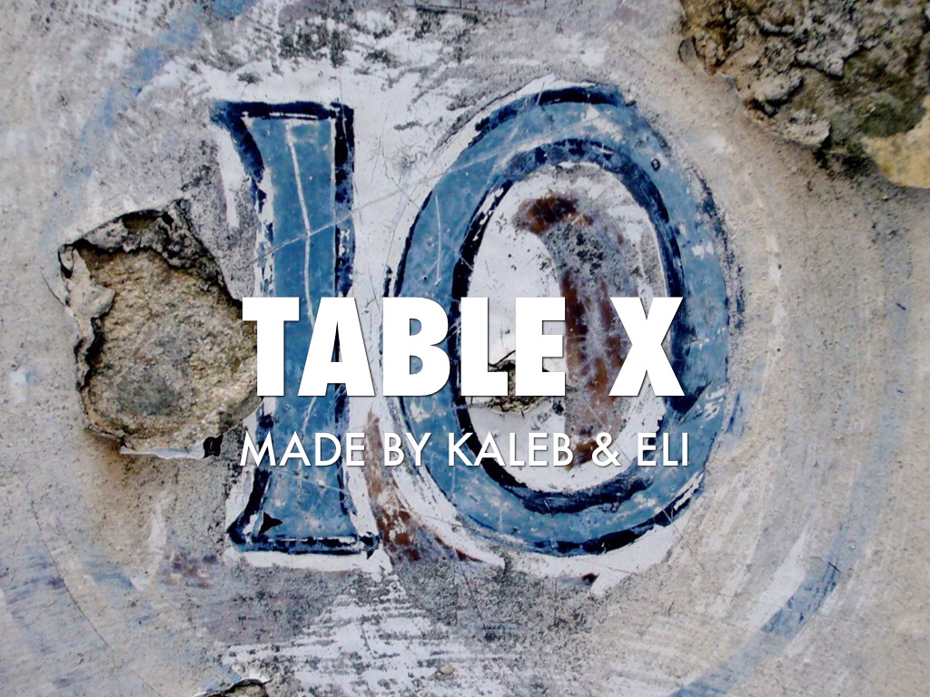 Table X By:Kaleb And Eli