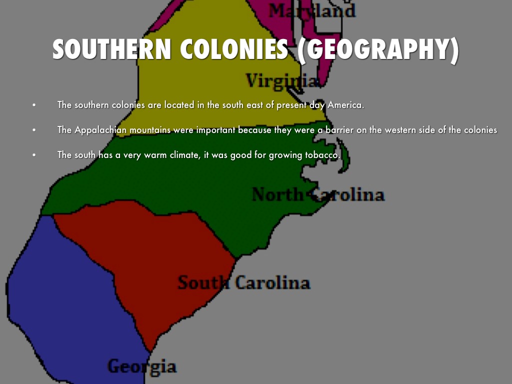 southern colonies geography and climate