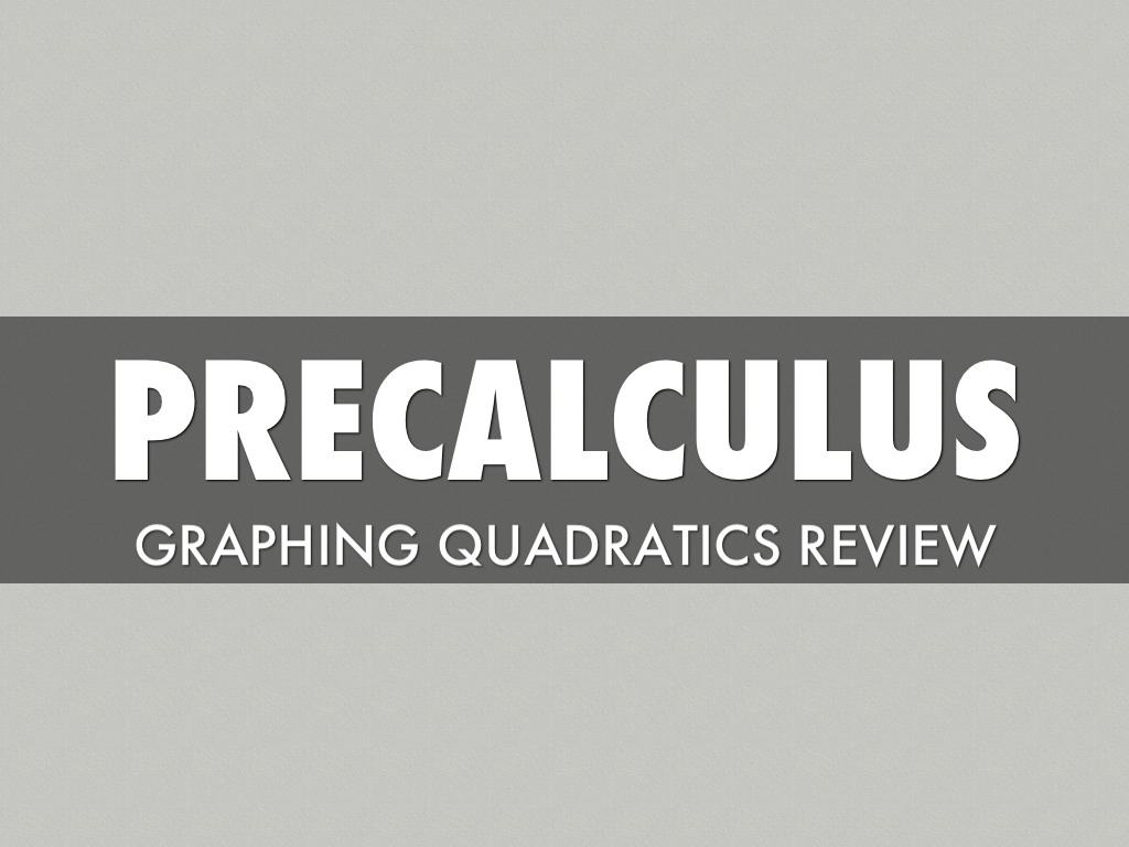 Graphing Quadratics Review