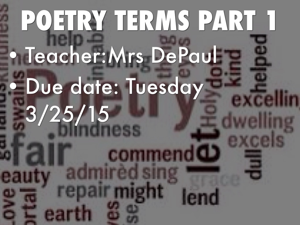 Poetry Terms Part 1