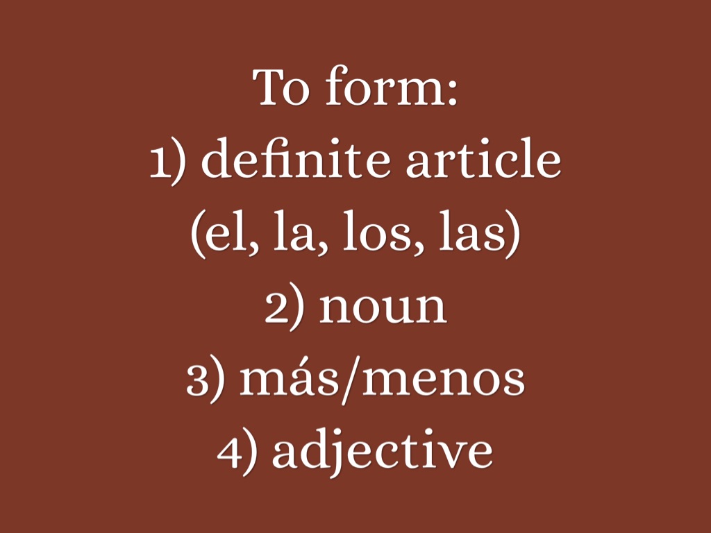 Spanish Superlatives by Mrs. Benitez