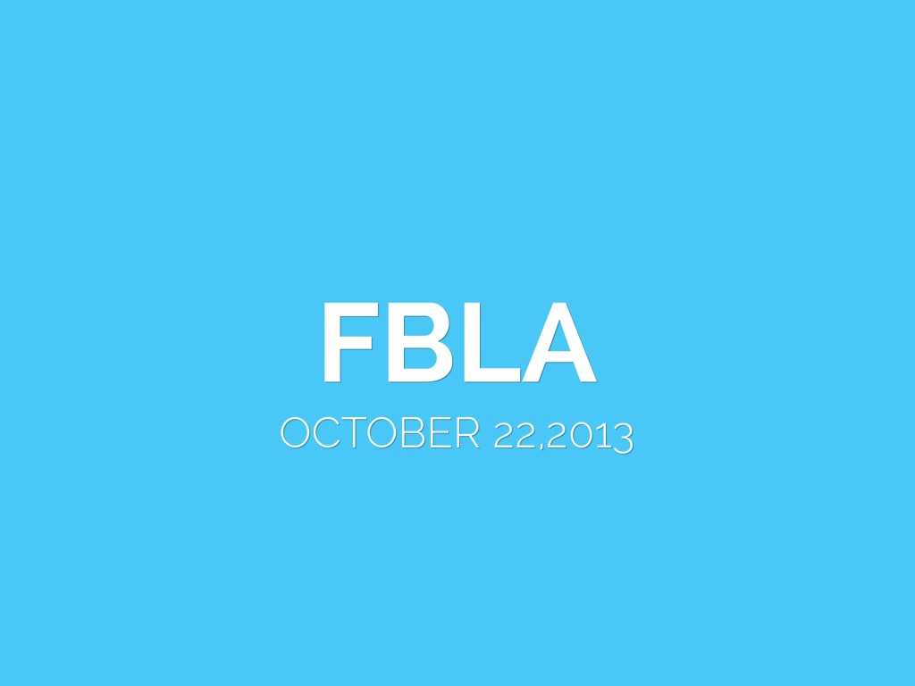 FBLA October 22nd 