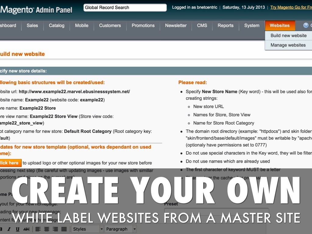 Creating White Label Websites