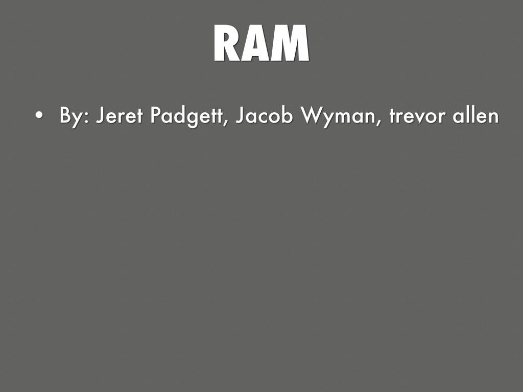 RAM (Random Access Memory)