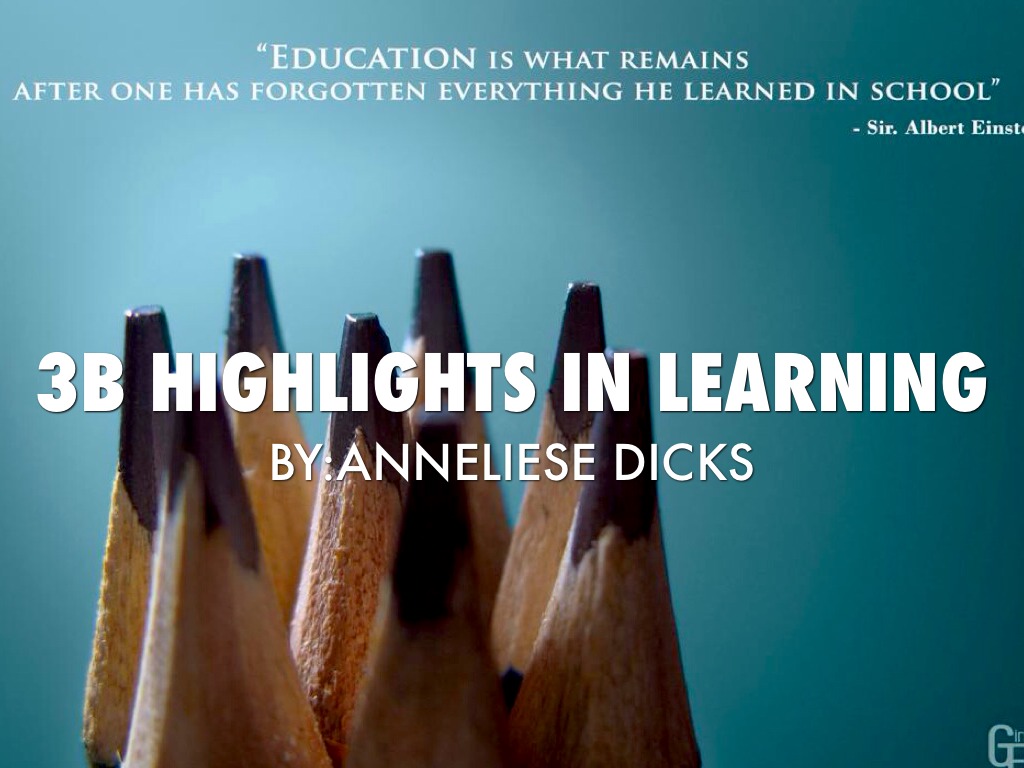 3B Highlights in Learning 