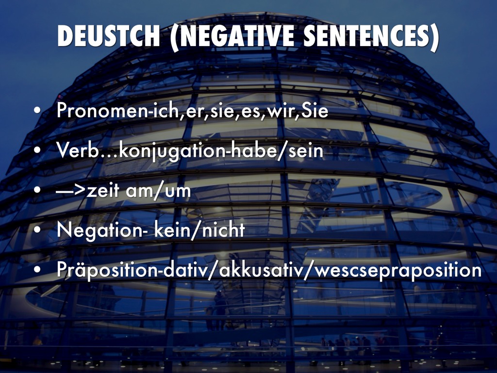 deutsch(negative sentences) 