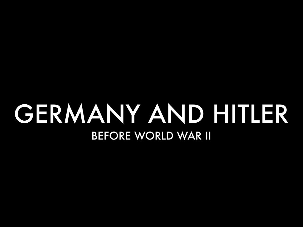 Hitler and Germany before WWI 