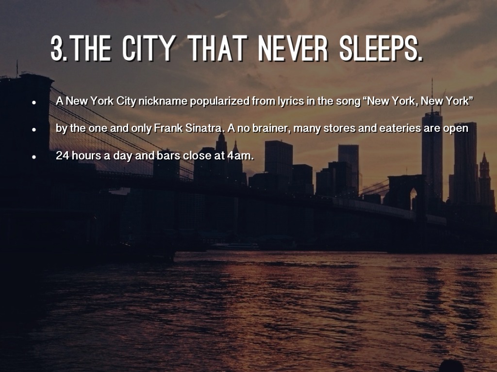 New york city i never sleep