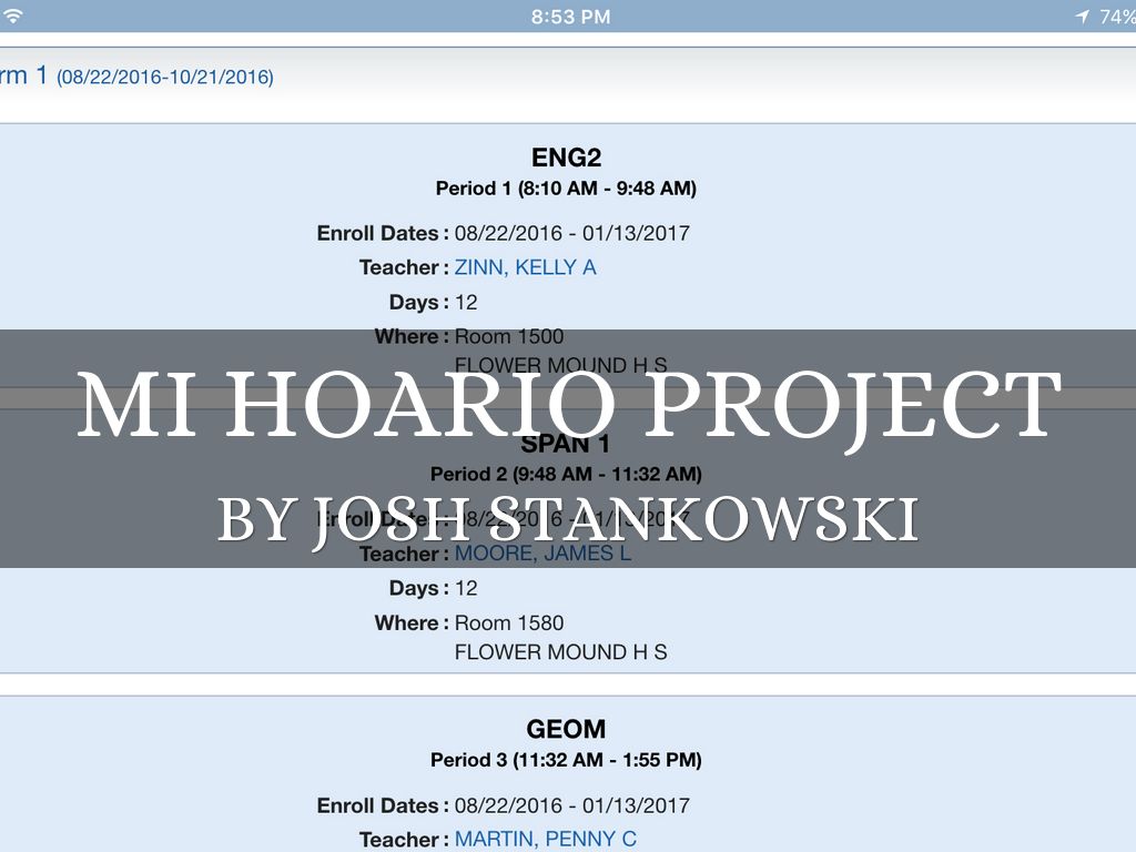 Mi Hoario Project