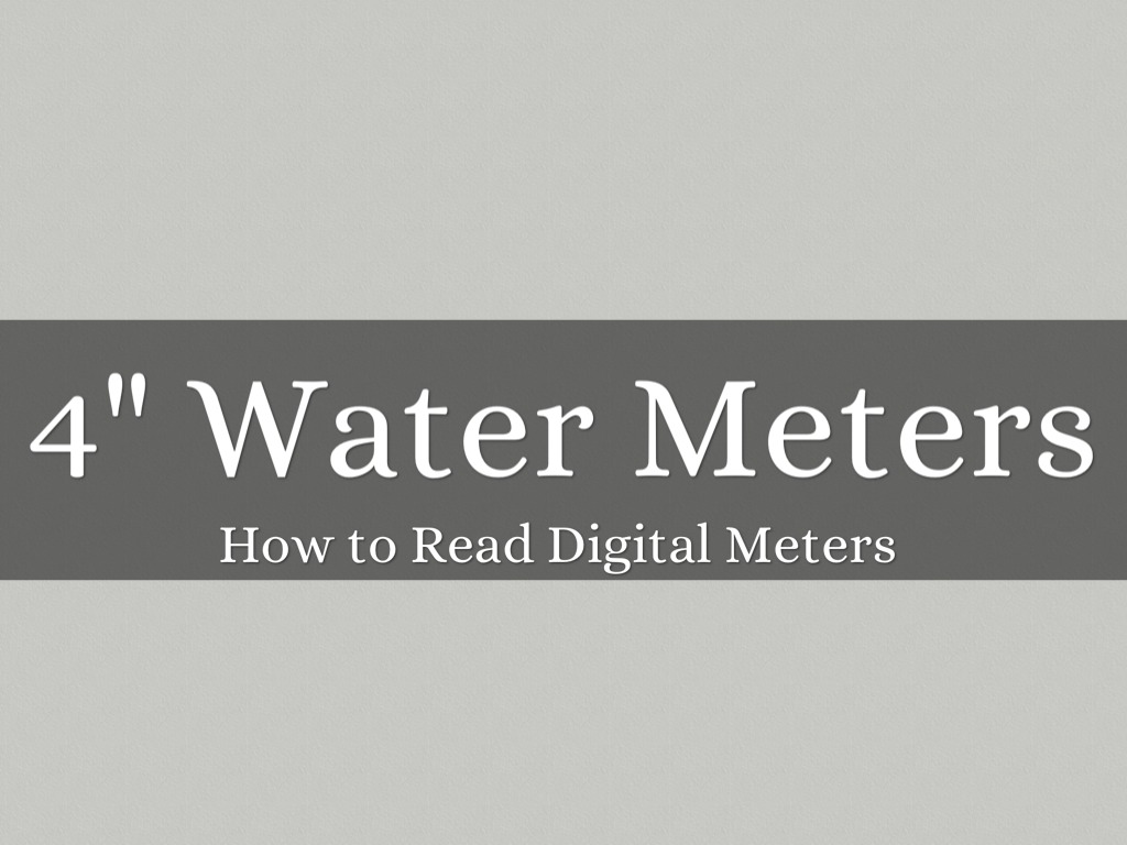 Digital Meter Reads 4"