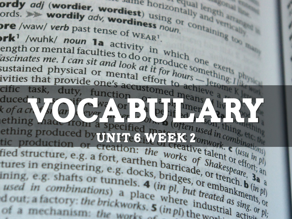 Vocabulary Unit 6 Week 2