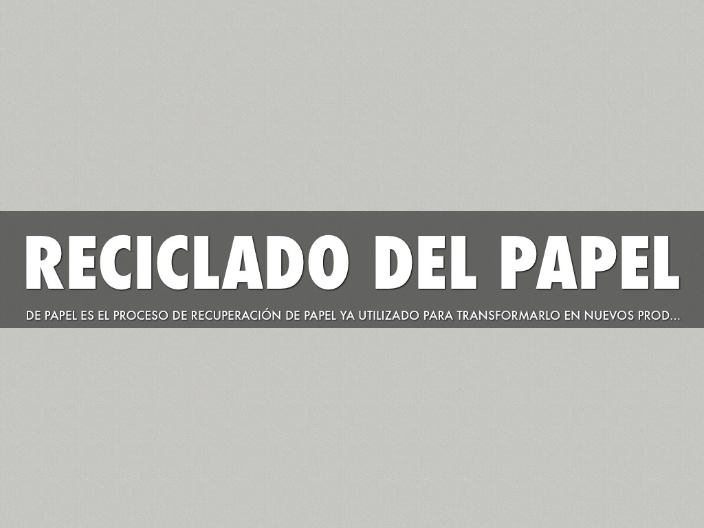 Reciclado Del Papel