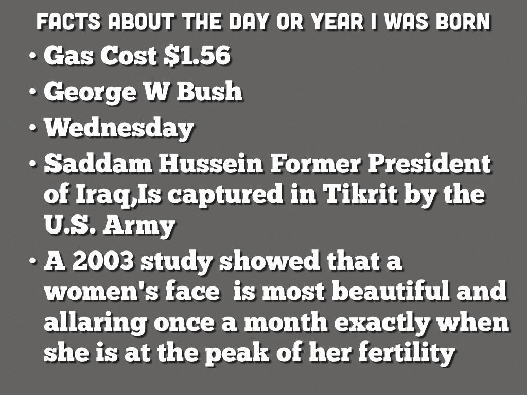 The Day I Was Born Research Project by Suleen Shibly