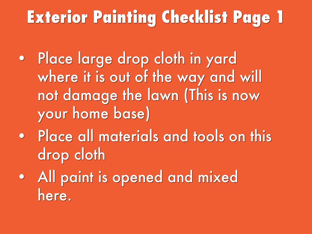 Exterior Painting Checklistn