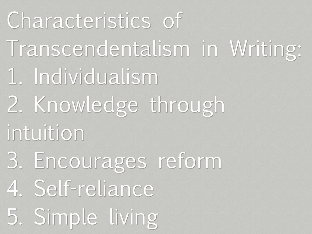 5 main ideas of transcendentalism picture