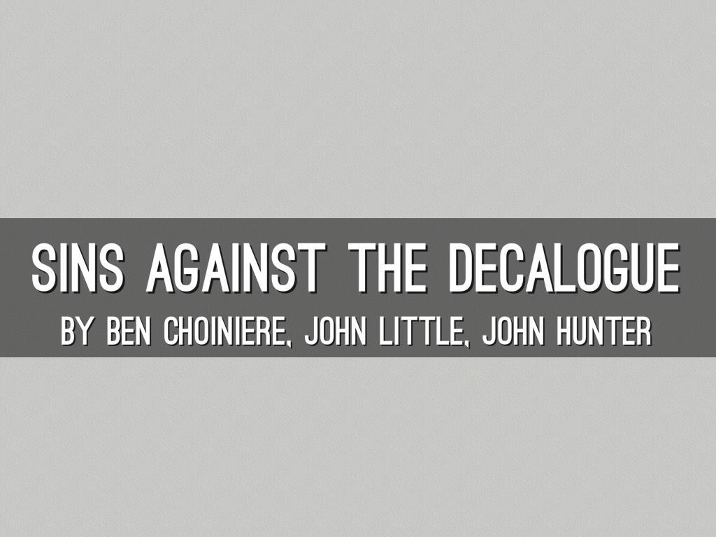 Faults against the Decalogue