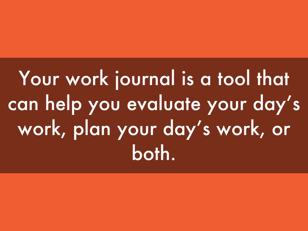 daily work journal by stan ward