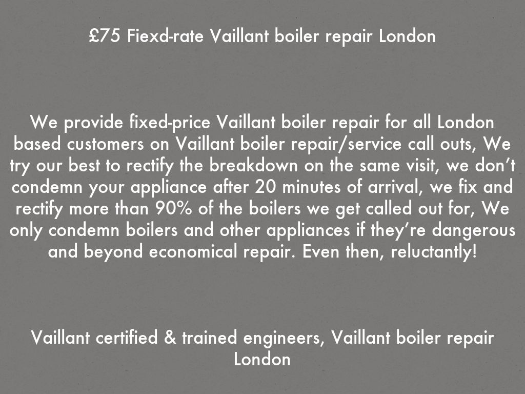 PCH Boiler Repair Vaillant Boiler Repair London by