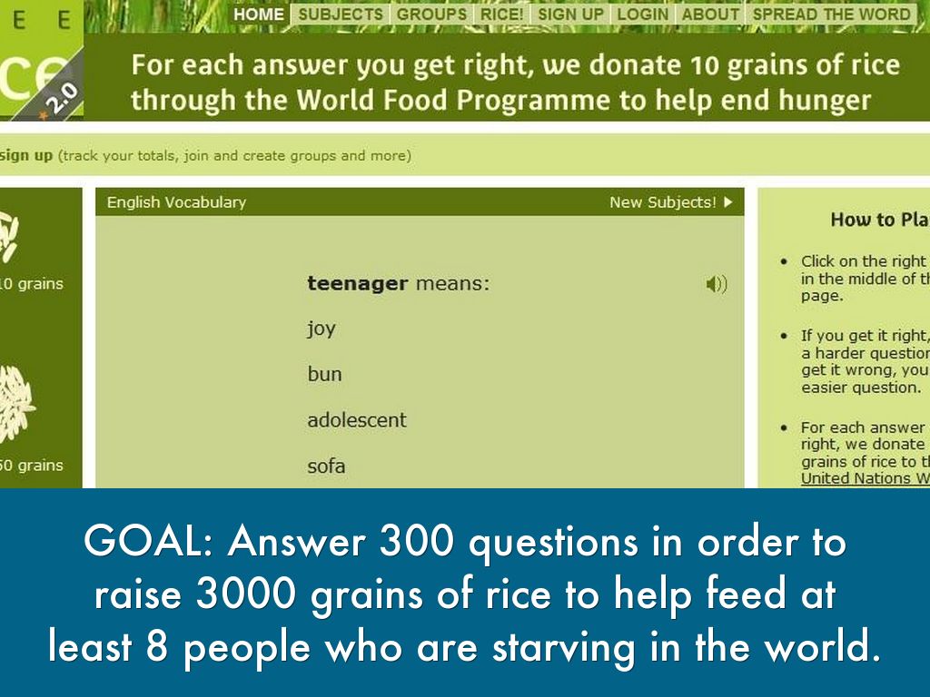 Meet the Free Rice NonProfit site by Jason Kesse