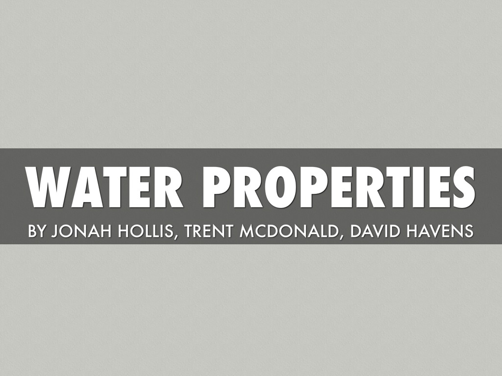 Water Properties