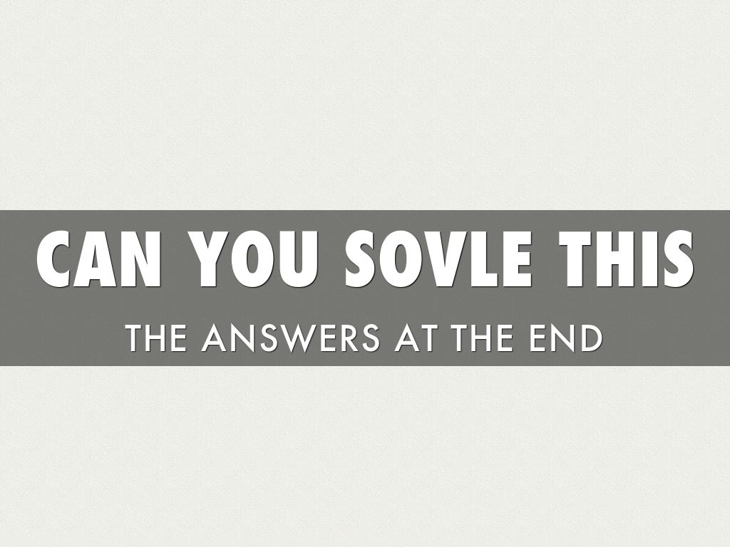 Let's Solve This