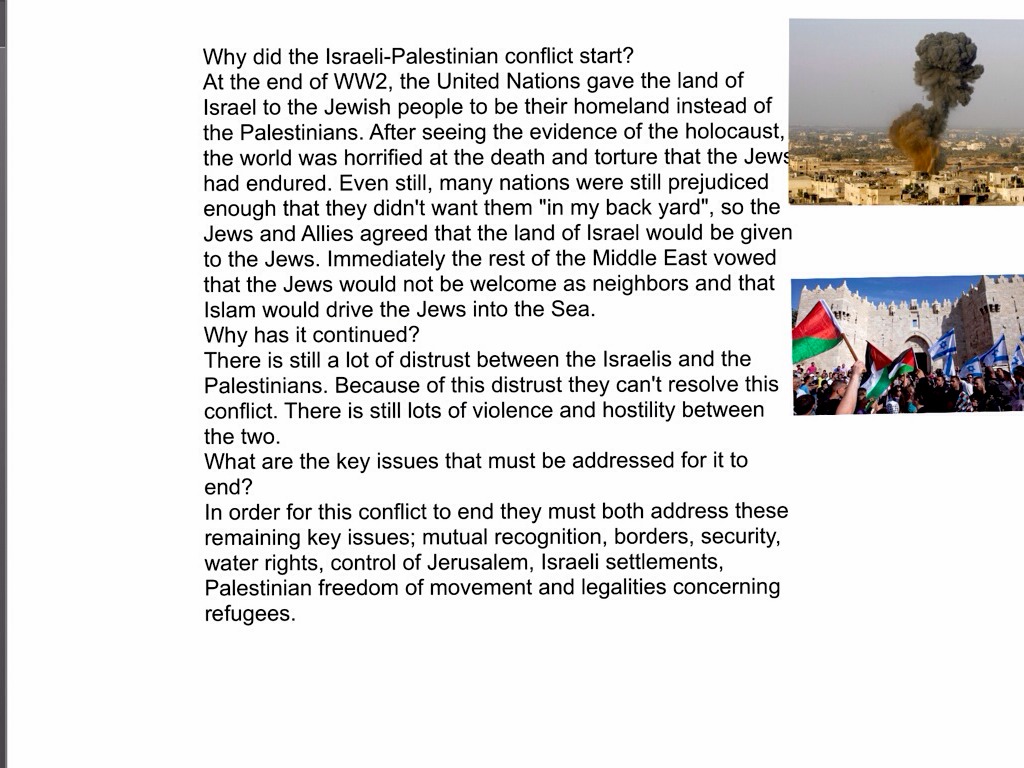Palestinian And Israeli Conflict