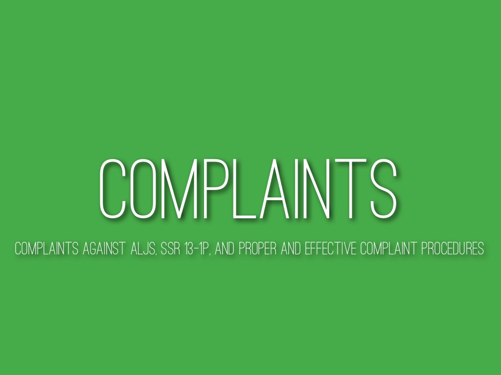 Complaints
